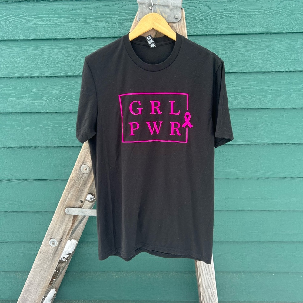 GIRL PWR District oversized breast cancer awareness T shirt